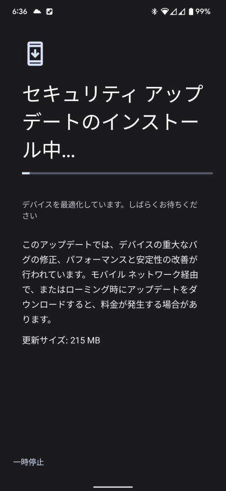 Pixel 6 Pro 20210119 セキュリティアップデート