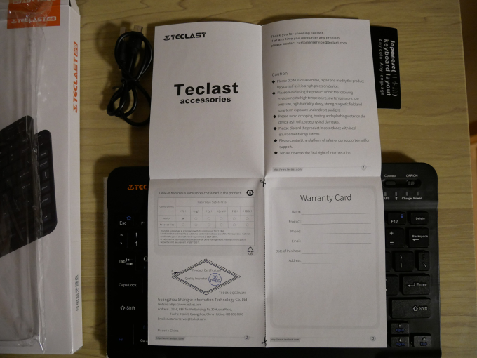 Teclast K10 キーボード 説明書2
