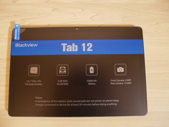 Blackview Tab 12 本体表保護シート付