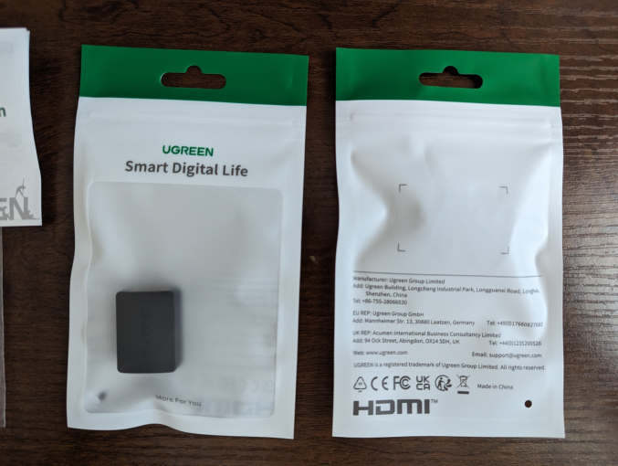 UGREEN HDMI中継アダプター 2個セット それぞれ裏表