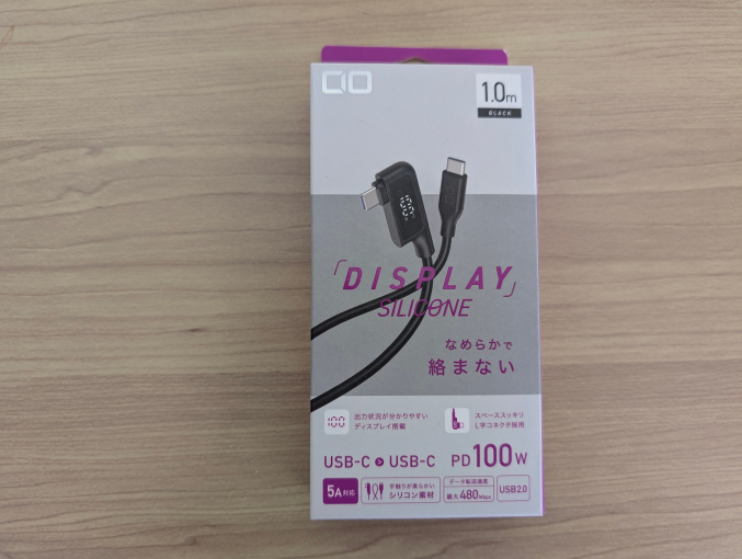 CIO やわらかいシリコンケーブル液晶ディスプレイL字 C to C 外箱表